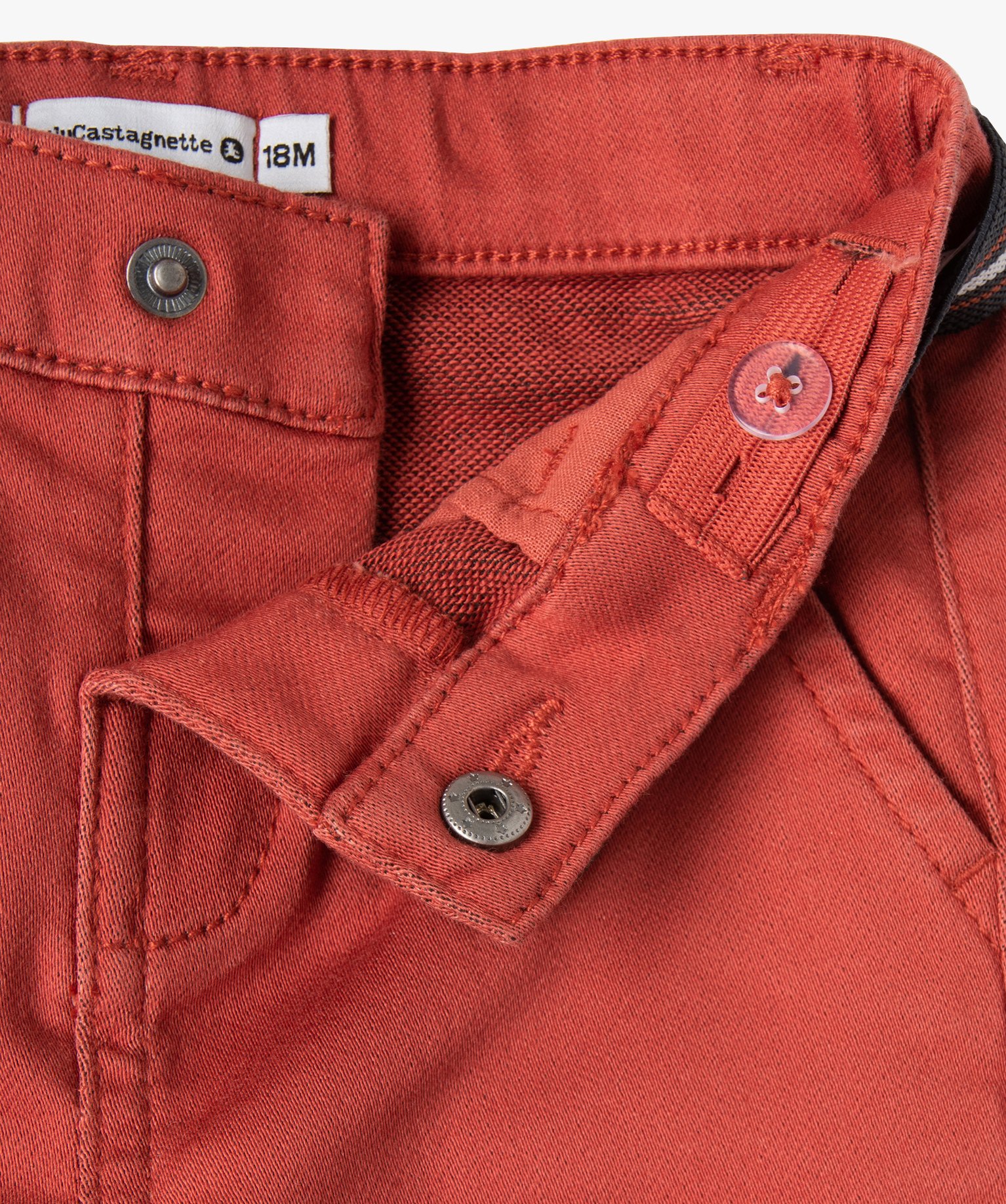 Pantalon bébé Garçon en toile extensible avec ceinture -... rouge | GEMO