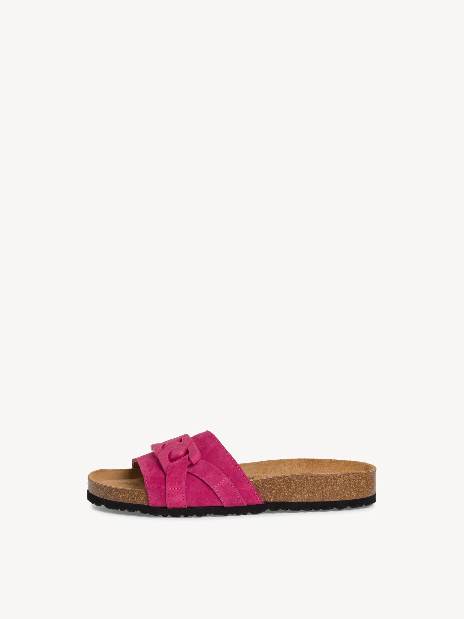 Mule en cuir - rose fuchsia