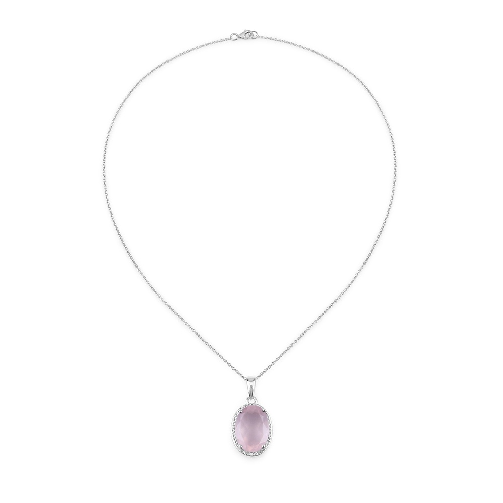 Rafaela Donata Chaîne Argent sterling Quartz rose en Argent Bijoux
