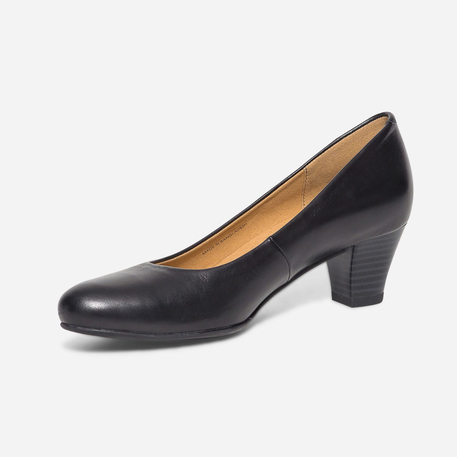 Escarpin confort noir en cuir