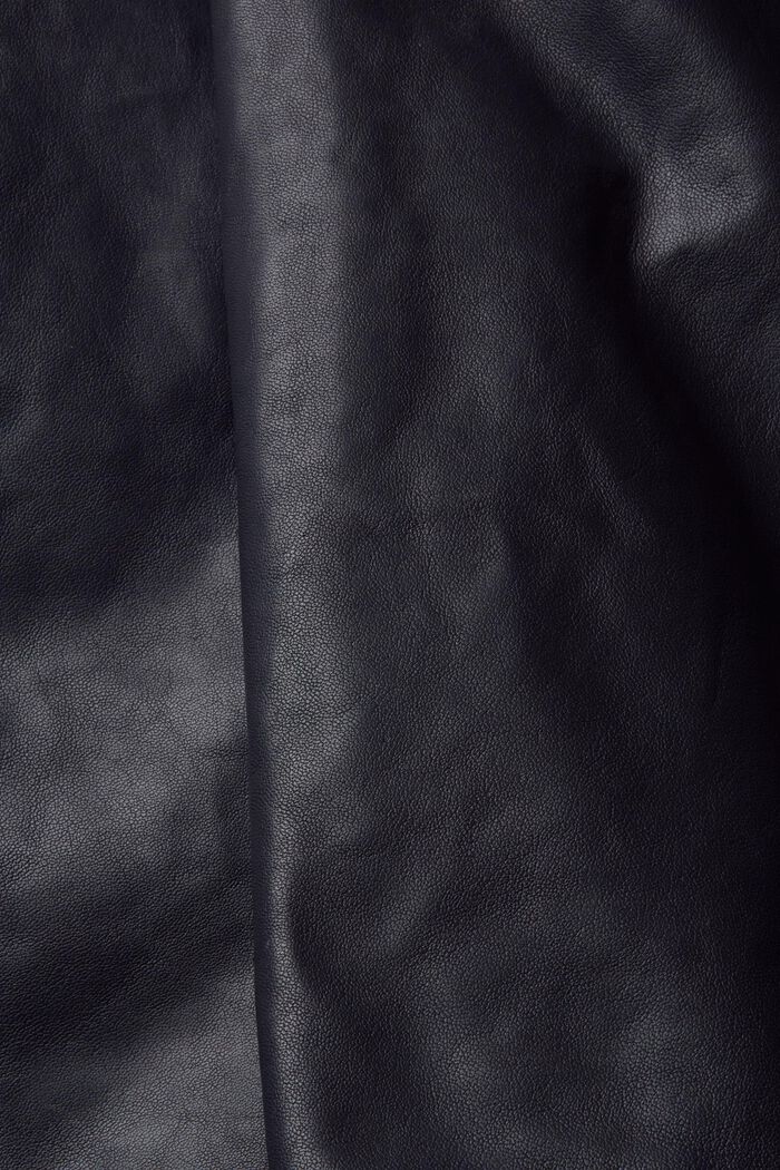 Lederjacke mit Kragen in Rippstrickoptik