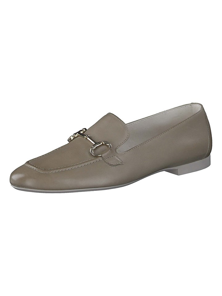 Paul Green Leder-Slipper in Khaki günstig kaufen