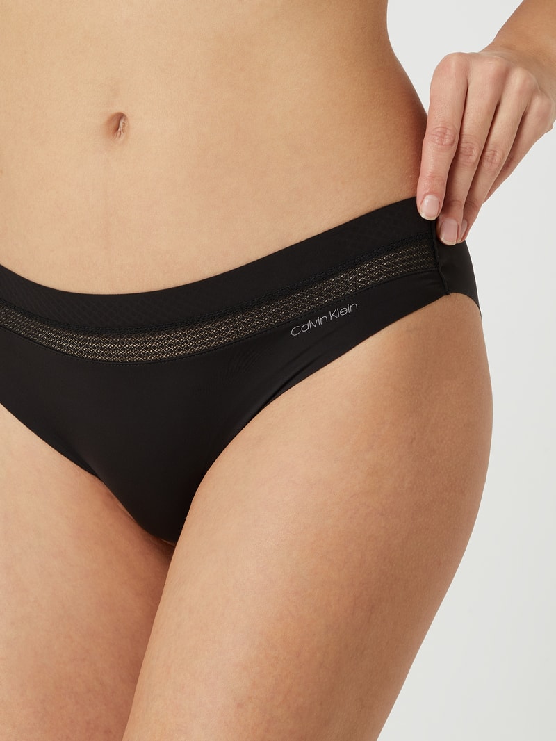 Slip mit elastischem Bund in schwarz