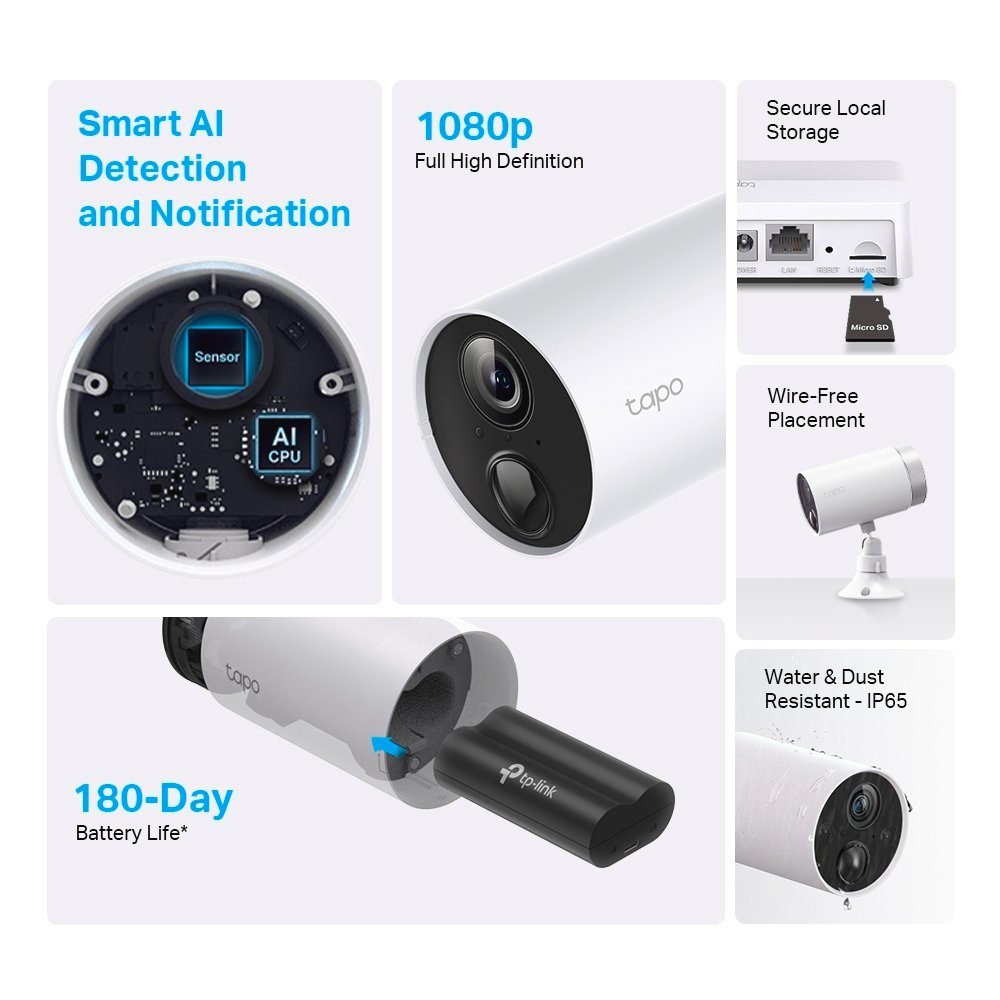 TP-Link Tapo C400S2 Smart Wire-Free Security IP Kamerasystem Überwachungskamera (Außenbereich)