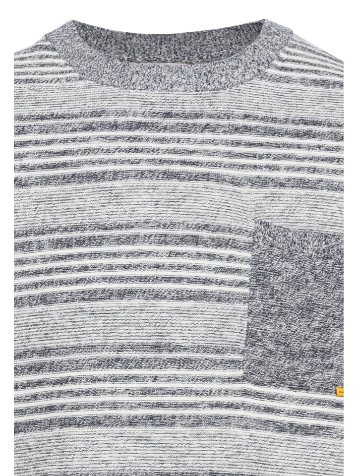 Camel Active Strickpullover im Streifenmuster in Blau-Grau günstig kaufen