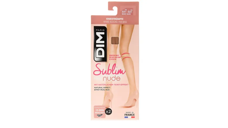 DIM Damen Kniestrümpfe Sublim 15 DEN 2er Pack nude sable