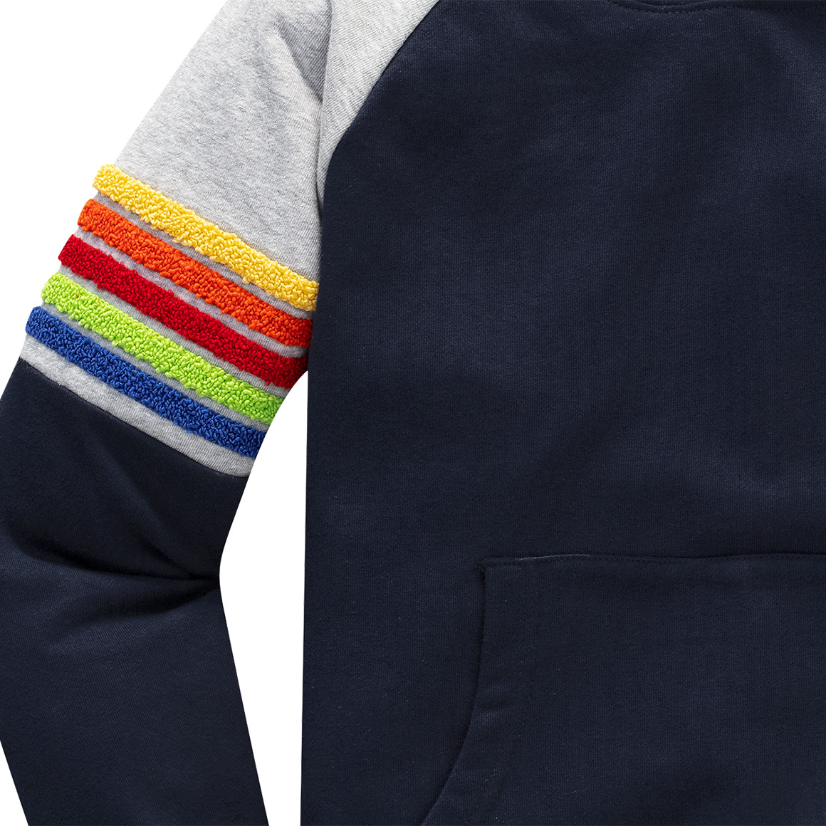 Kinder Hoodie mit bunter Frottee-Applikation