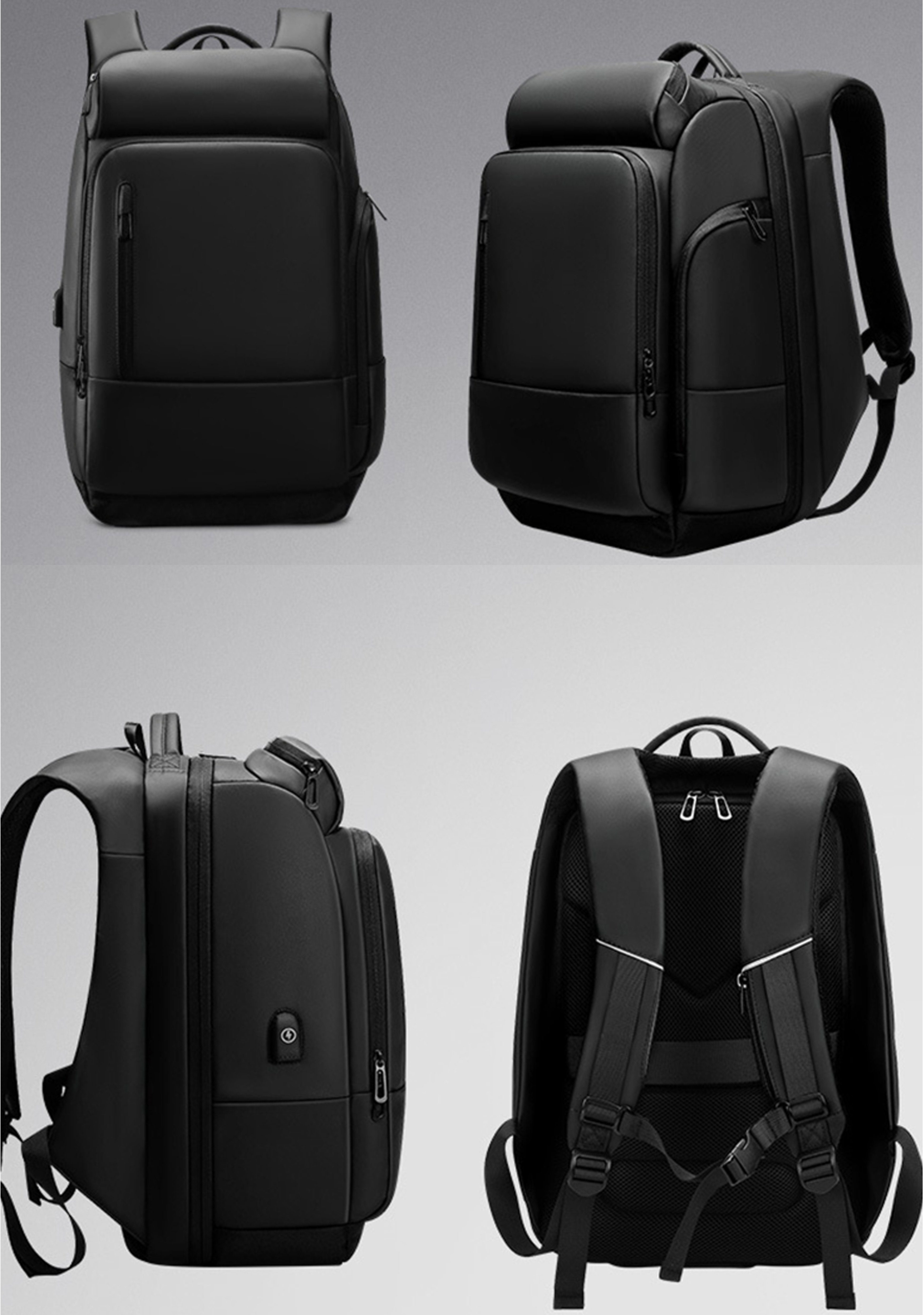 REDOM Reiserucksack Laptoprucksack Laptop Rucksack Rucksäcke Freizeitrucksack Laptoptasche (Leder Reisen Notebook Laptop Tasche Schule Uni Rucksack Handgepäck, mit USB-Lade-Anschluss, Anti-Diebstahl, Schulrucksack, Sportrucksack), für Herren Damen Ju