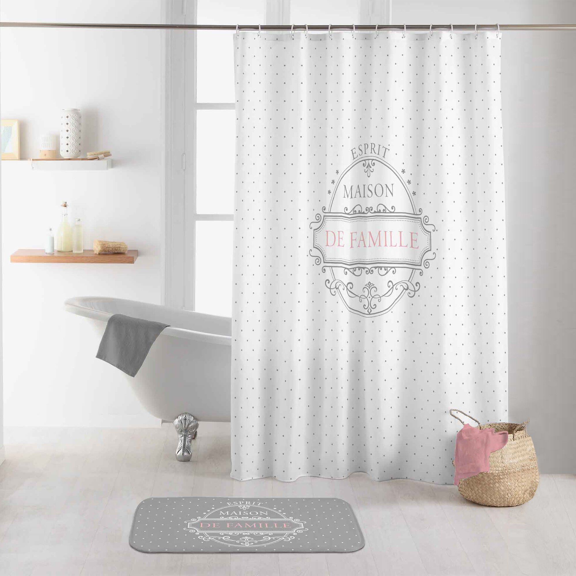 Rideau de douche imprimé Maison de famille