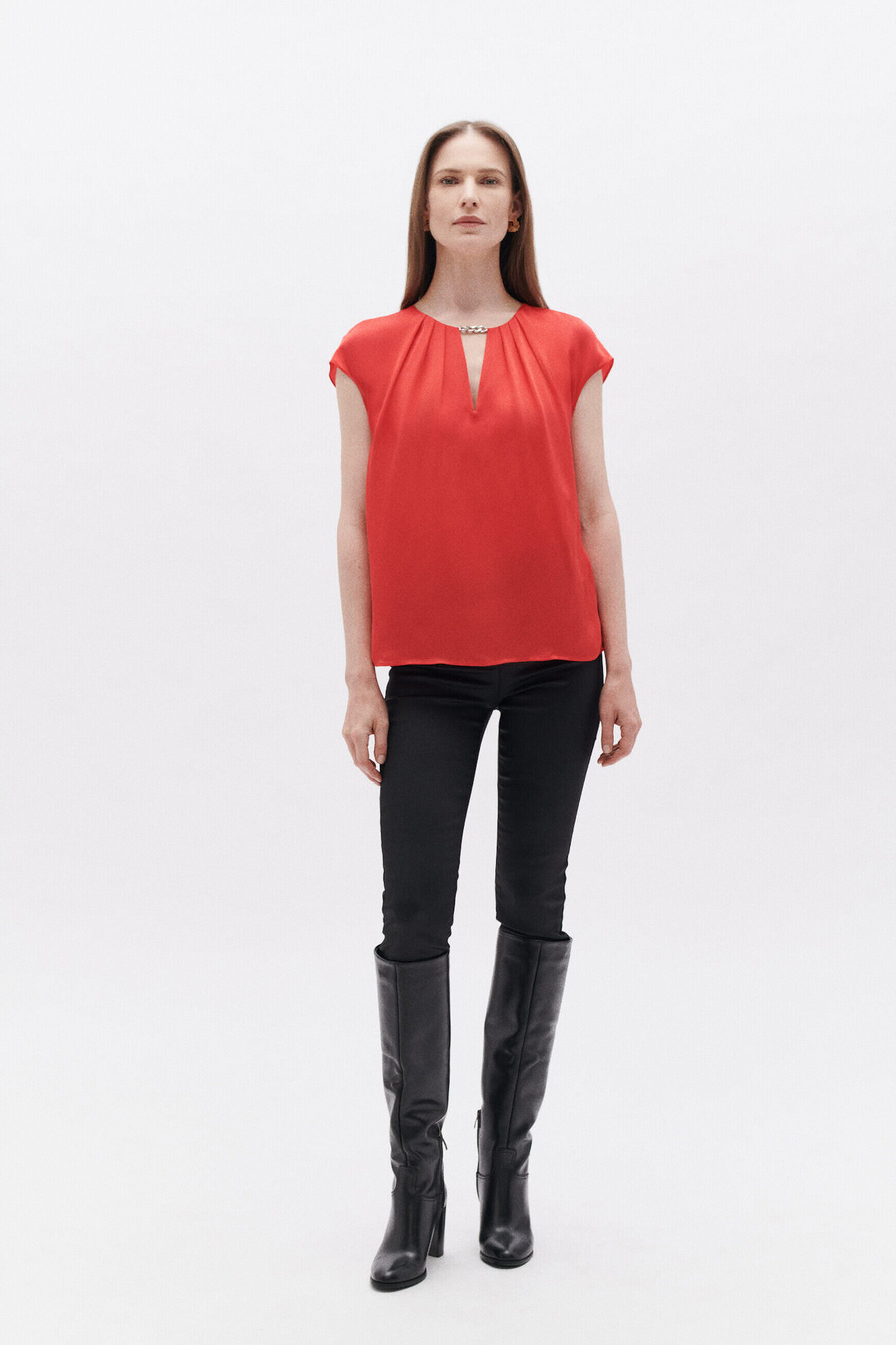 Blouse charlie rouge femme