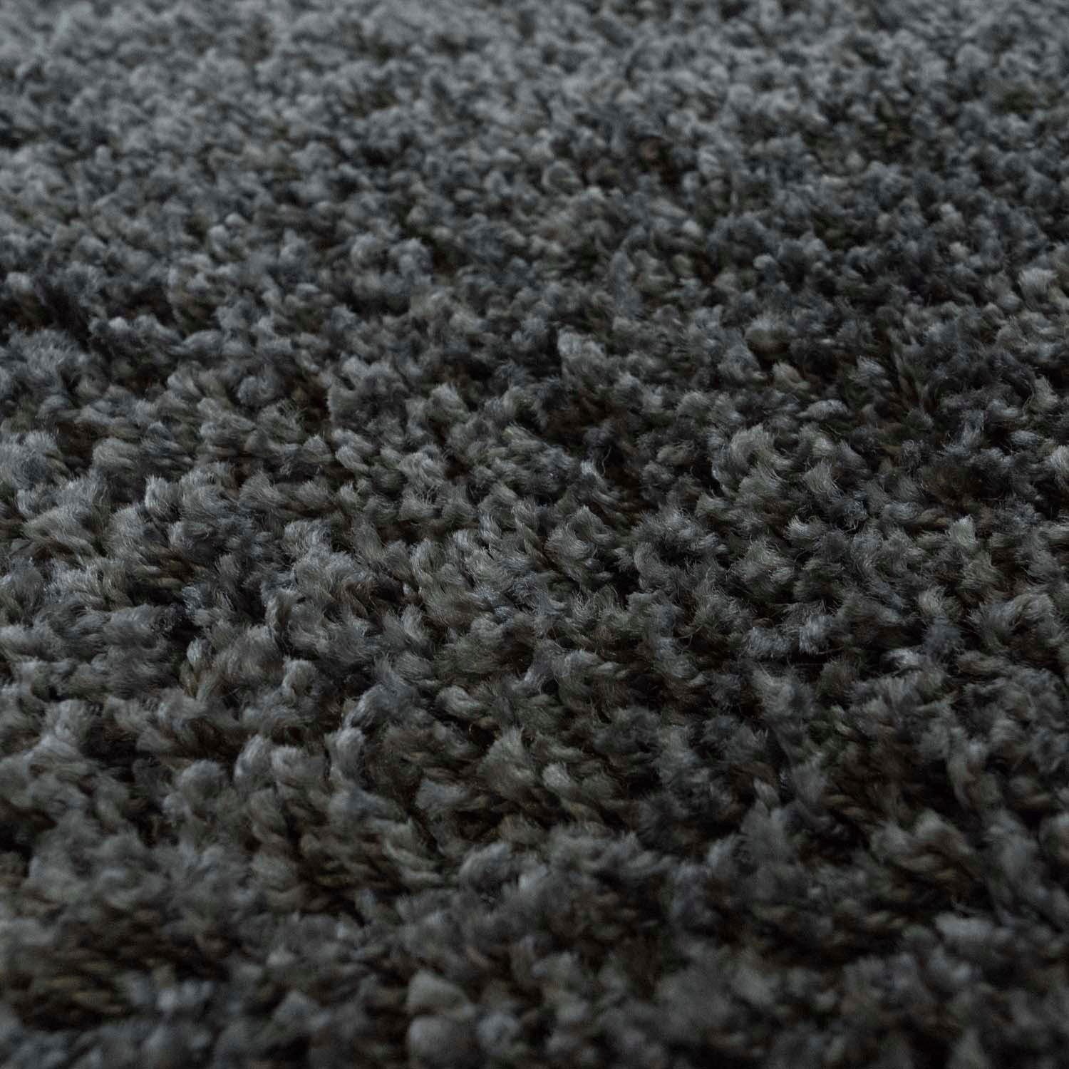 Bettumrandung Shaggi uni 500 Carpet City, Höhe 30 mm, (3-tlg), Shaggy Bettvorleger, Uni-Farben, Läuferset Langflor, Weich