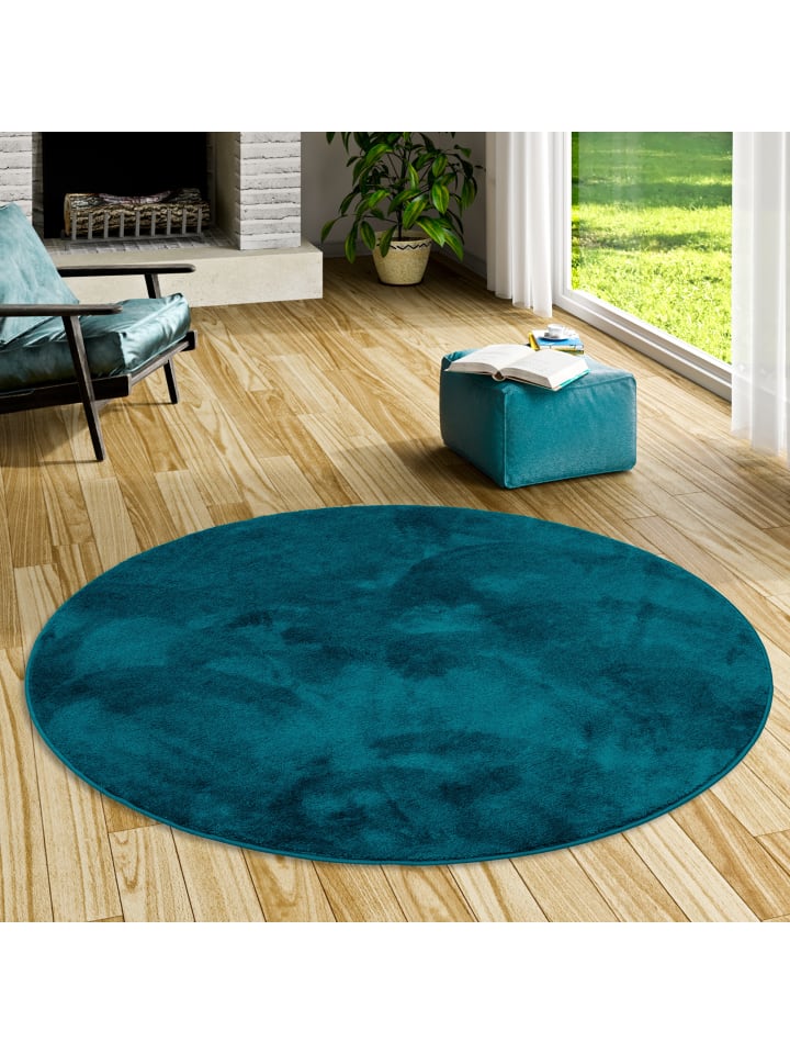 Pergamon Hochflor Langflor Teppich Super Soft Melia Rund in Antraciet günstig kaufen