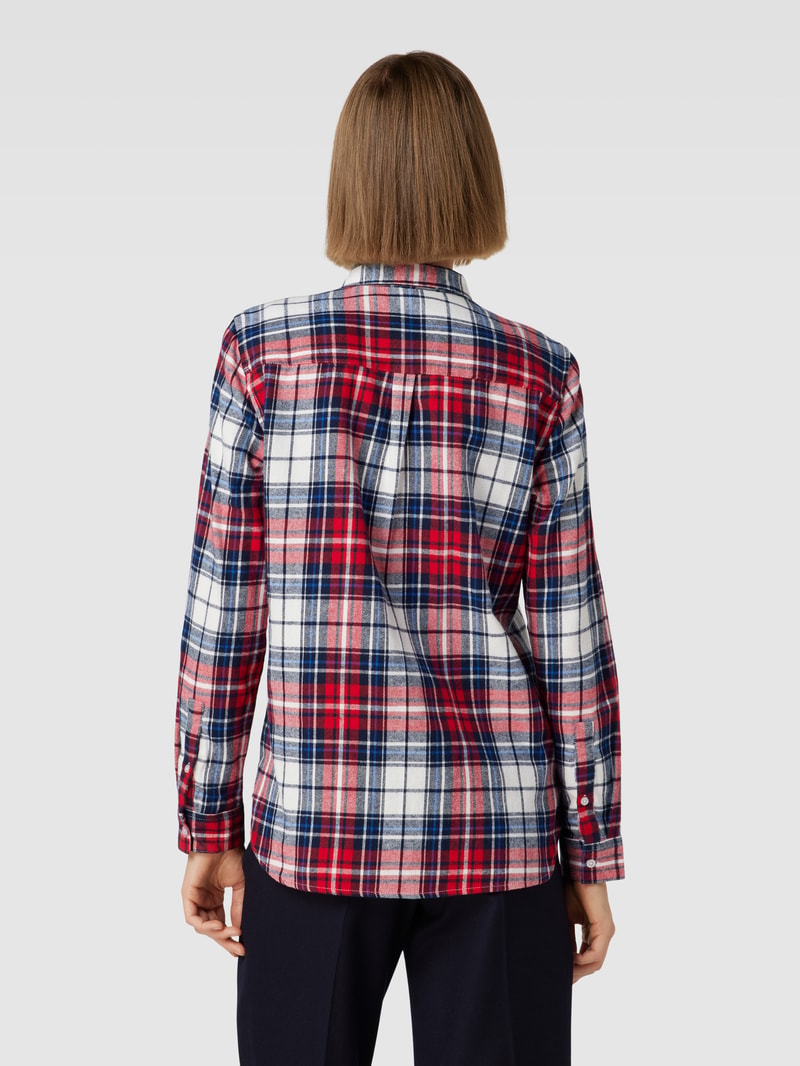 Flanellbluse mit Brusttaschen in rot