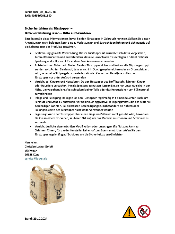 kobolo Türstopper HIRSCHBLOCK in Braun günstig kaufen onesize