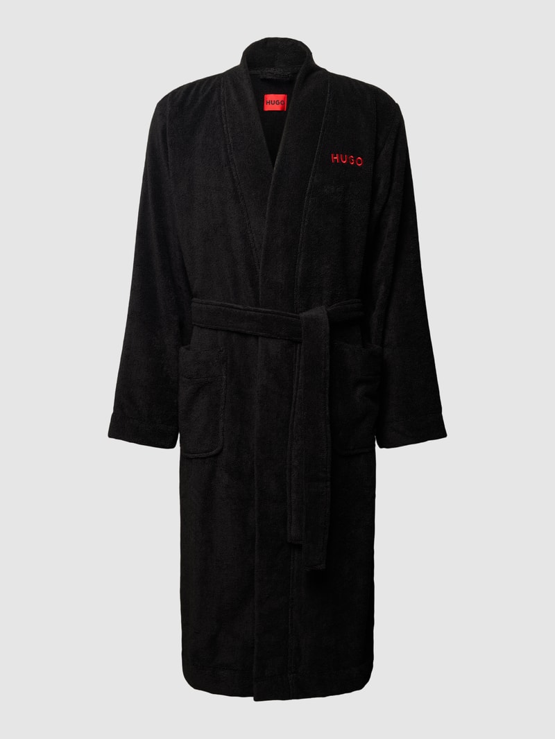 Bademantel mit Schalkragen Modell 'Terry Gown' in schwarz