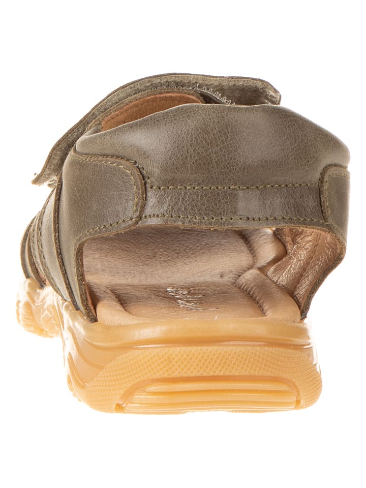 POM POM Leder-Sandalen in Khaki günstig kaufen