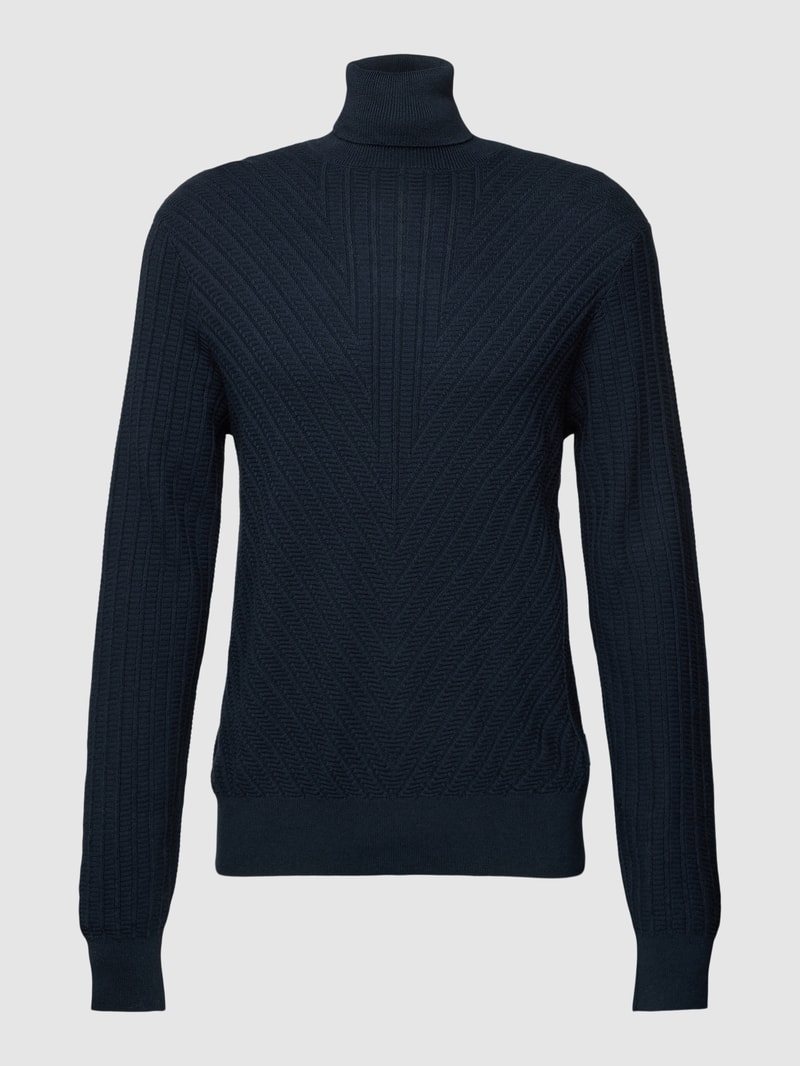 Strickpullover mit Strukturmuster in dunkelblau