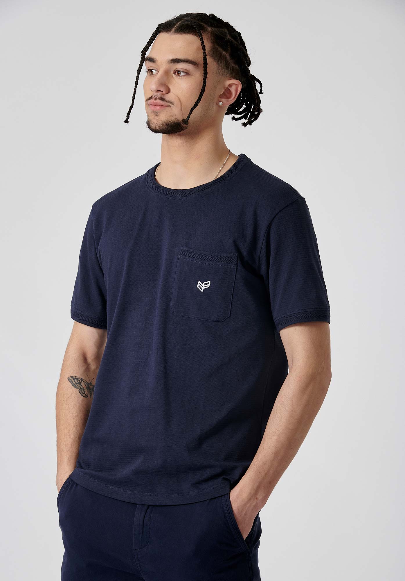 NALO   T-shirt bleu homme 100% coton