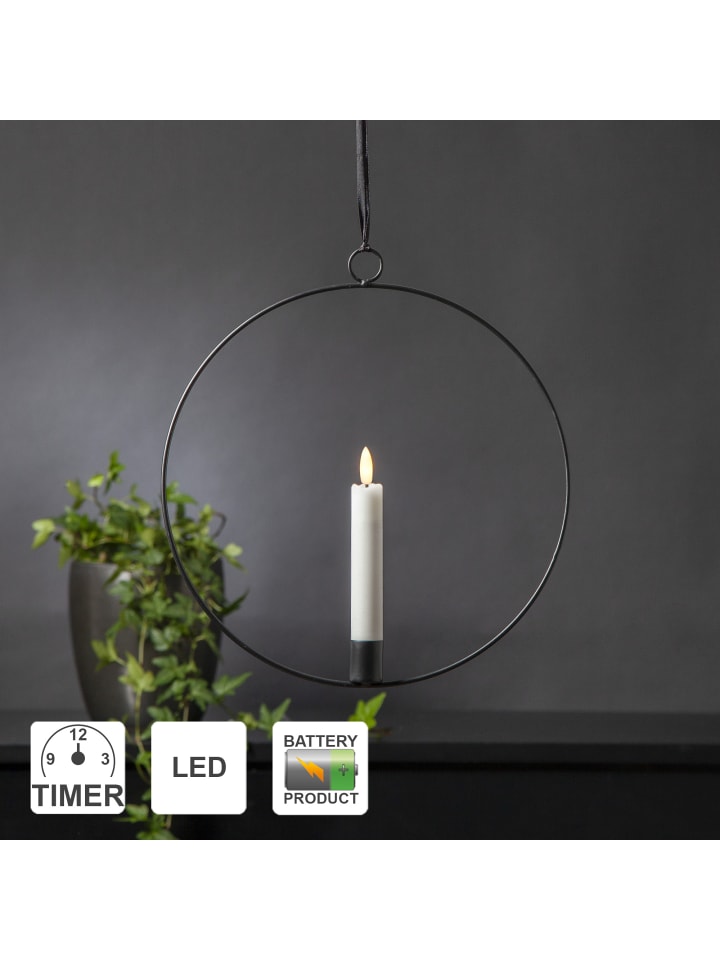 STAR Trading LED Lichterkranz Flamme Ring, schwarz, 30cm in Schwarz günstig kaufen onesize