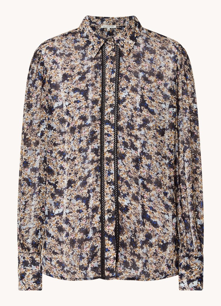 Fifth House  River blouse met bloemenprint en details van kant