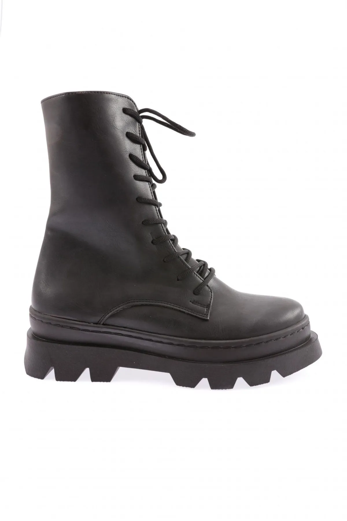 DGN  744-22k Schwarze Schnürstiefeletten mit Reißverschluss für Damen