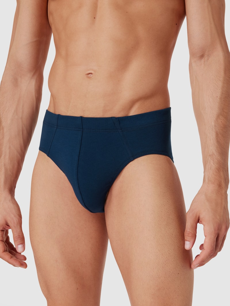 Slip mit elastischem Bund Modell 'Supermini' im 3er-Pack in marineblau