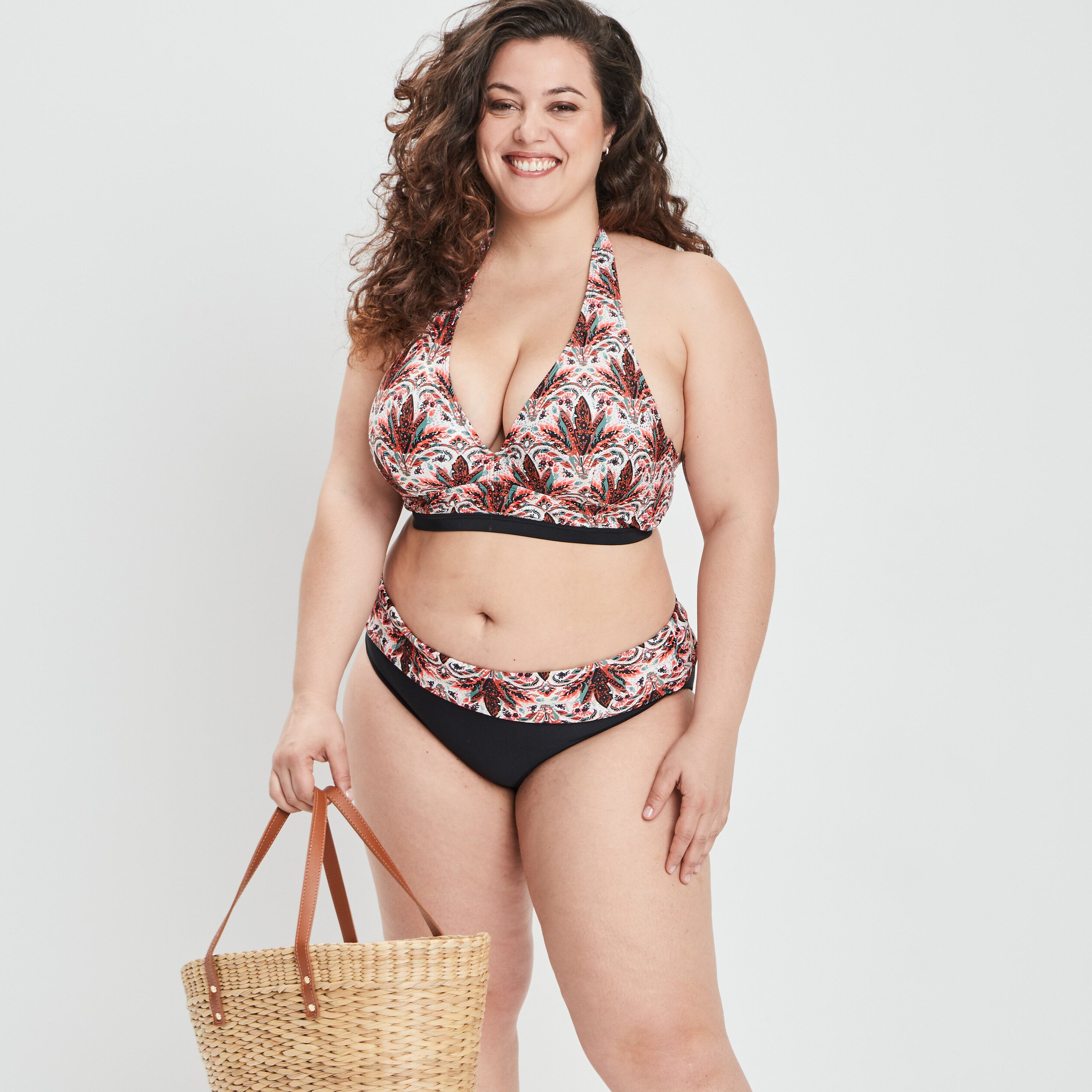 Bas de maillot de bain à revers blanc femme | La Halle