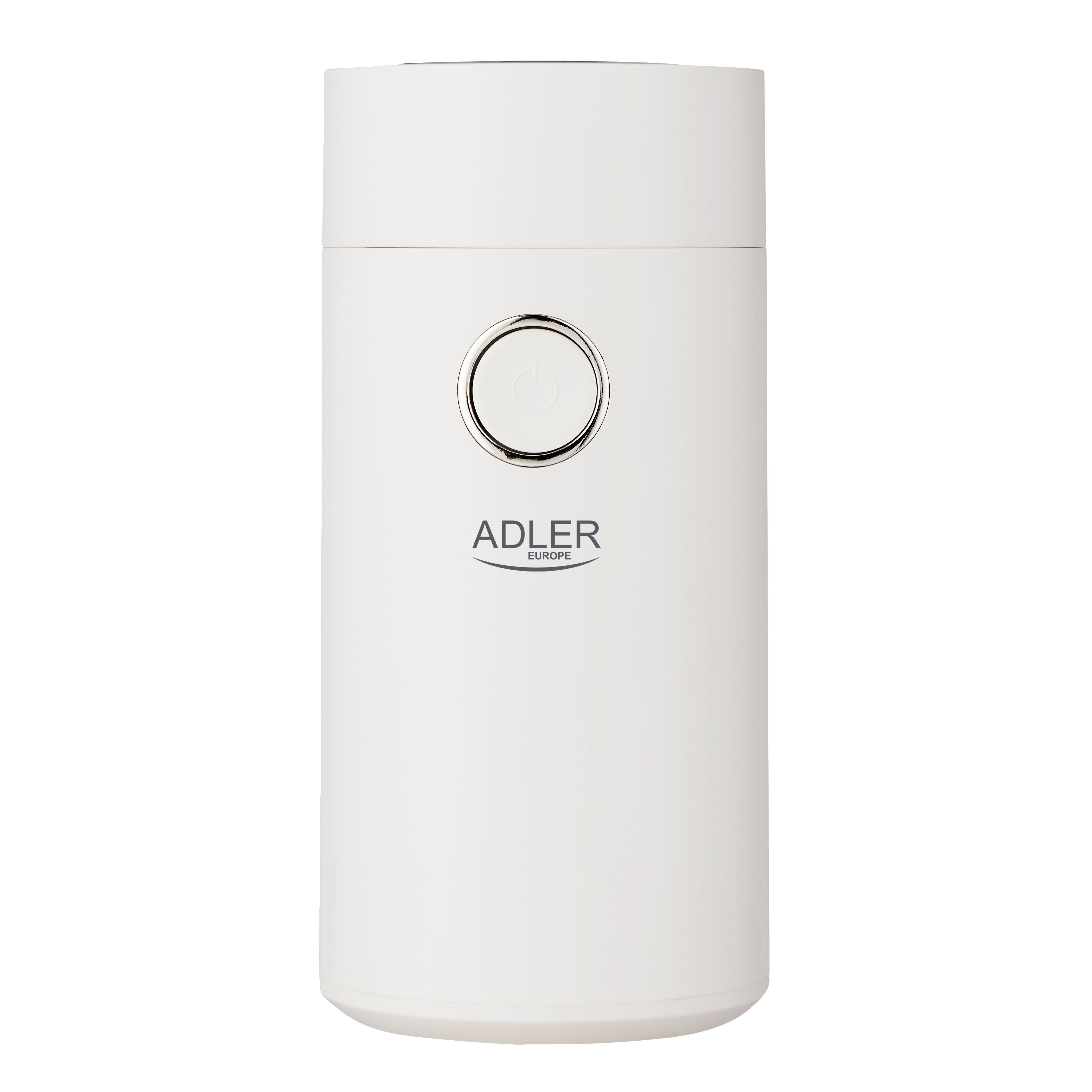 JUNG Kaffeemühle ADLER AD4446WS Kaffeemühle elektrisch elektrische Kaffeebohnen Mühle, 150,00 W, Kegelmahlwerk, 75,00 g Bohnenbehälter, 75g Füllmenge Schlagmesser Edelstahl, Kaffee, Espresso Latte Mokkas