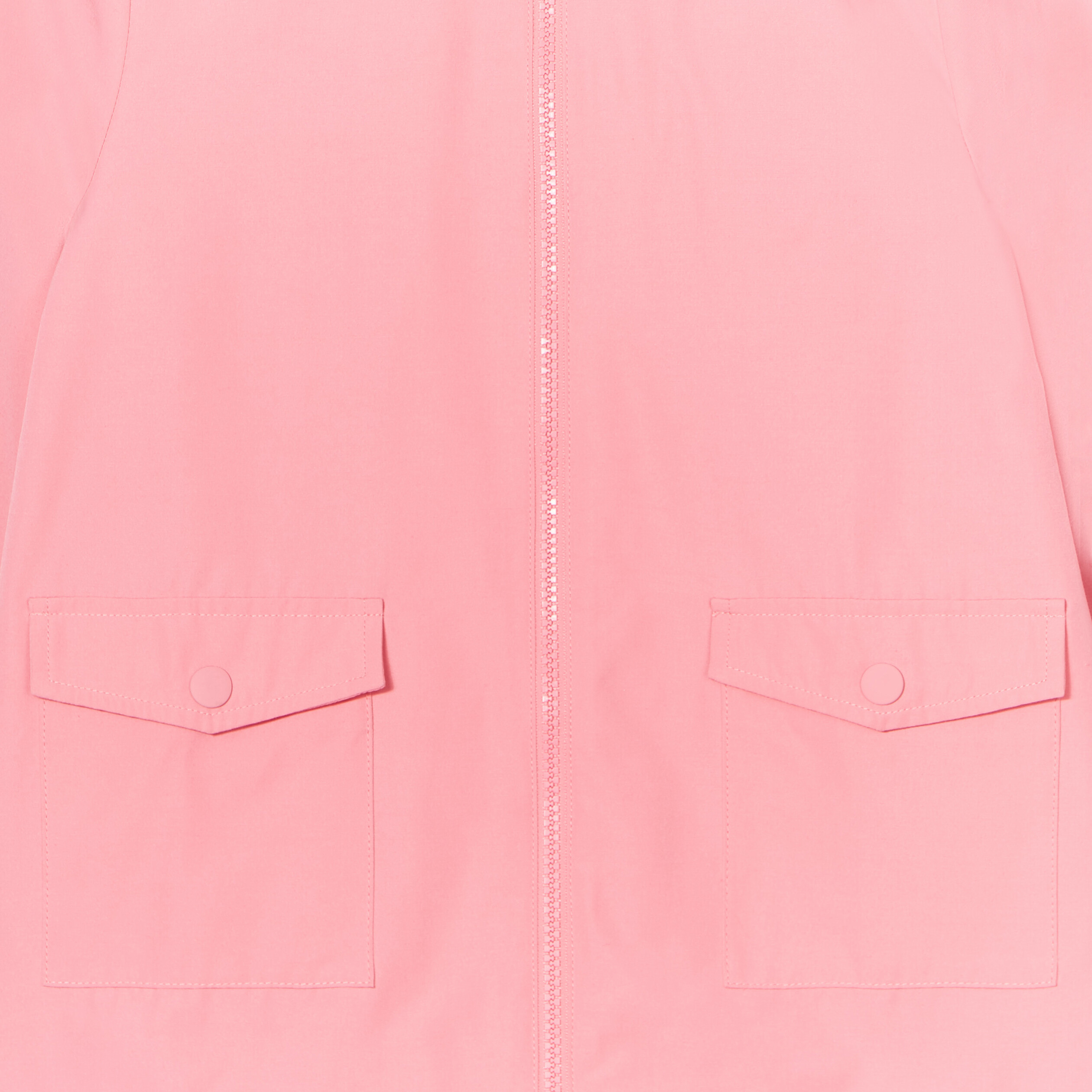 Parka longue zippée à capuche rose corail fille | La Halle