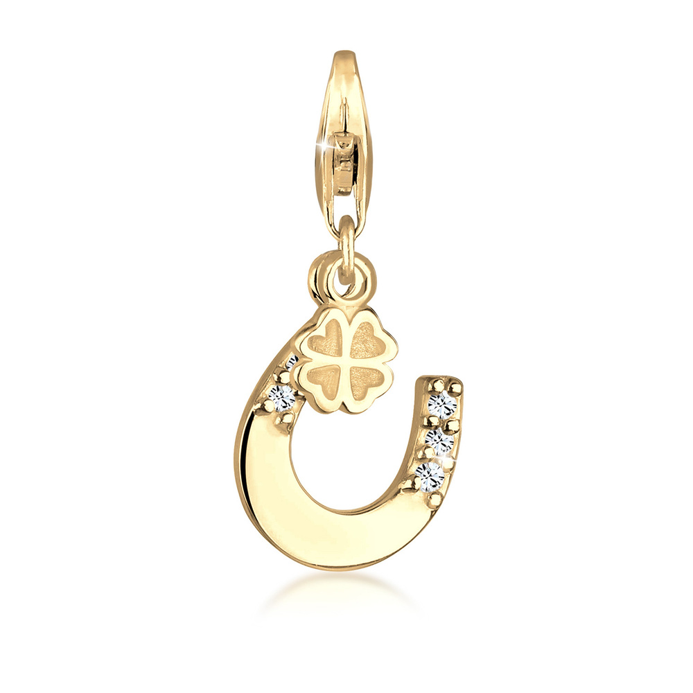Nenalina Nenalina Amulette Femmes pendentif fer à cheval trèfle en argent sterling 925 pla Pendentif