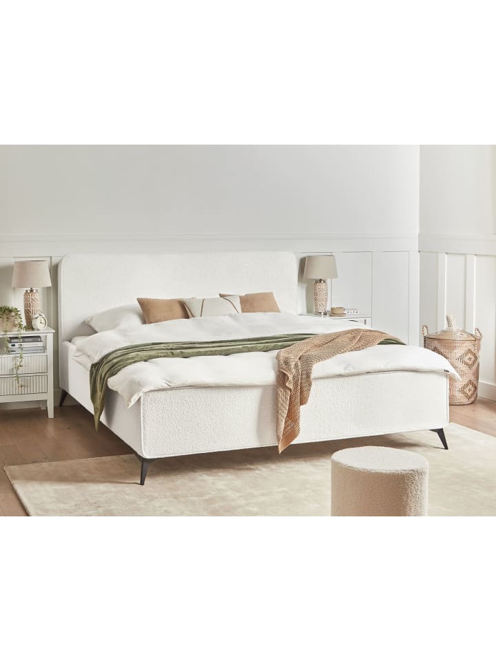 Beliani Doppelbett VALOGNES in Weiß/Schwarz - (W) 192 x (H) 109 x (L) 220 cm günstig kaufen onesize