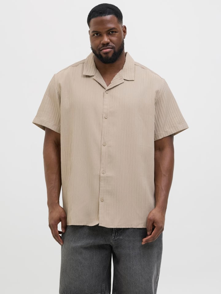 JACK & JONES PLUS Hemd in Oxford Tan günstig kaufen