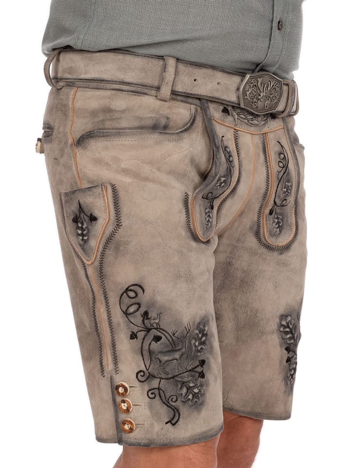MADDOX Lederhose KAUTSEE in grau günstig kaufen