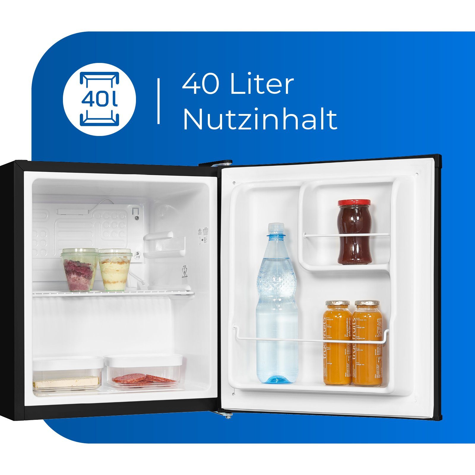 exquisit Table Top Kühlschrank KB05-V-040E, kompakter Mini-Kühlschrank in verschiedenen Farben