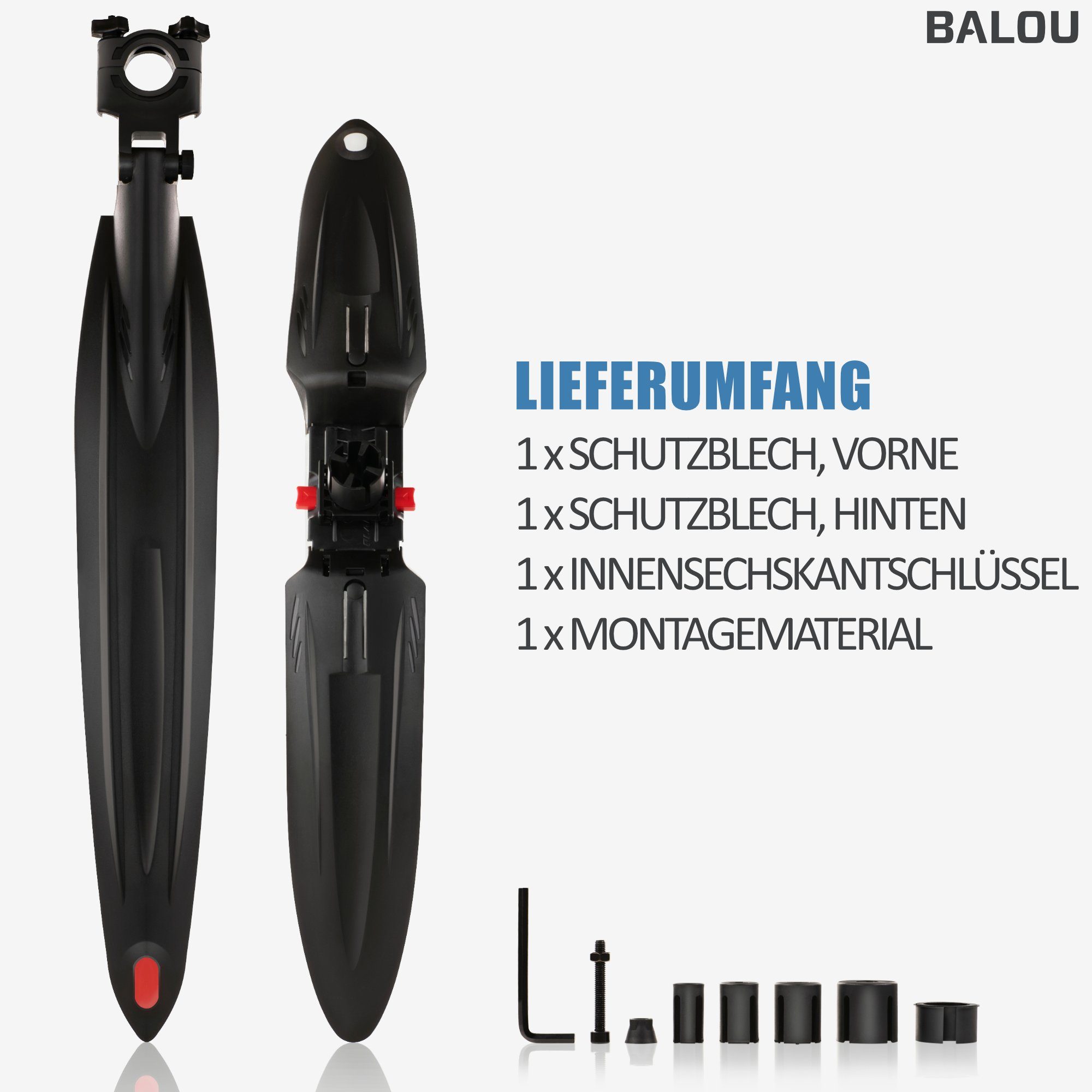 BALOU Schutzblech BALOU Mountainbike Fahrrad Schutzblech, 24-29