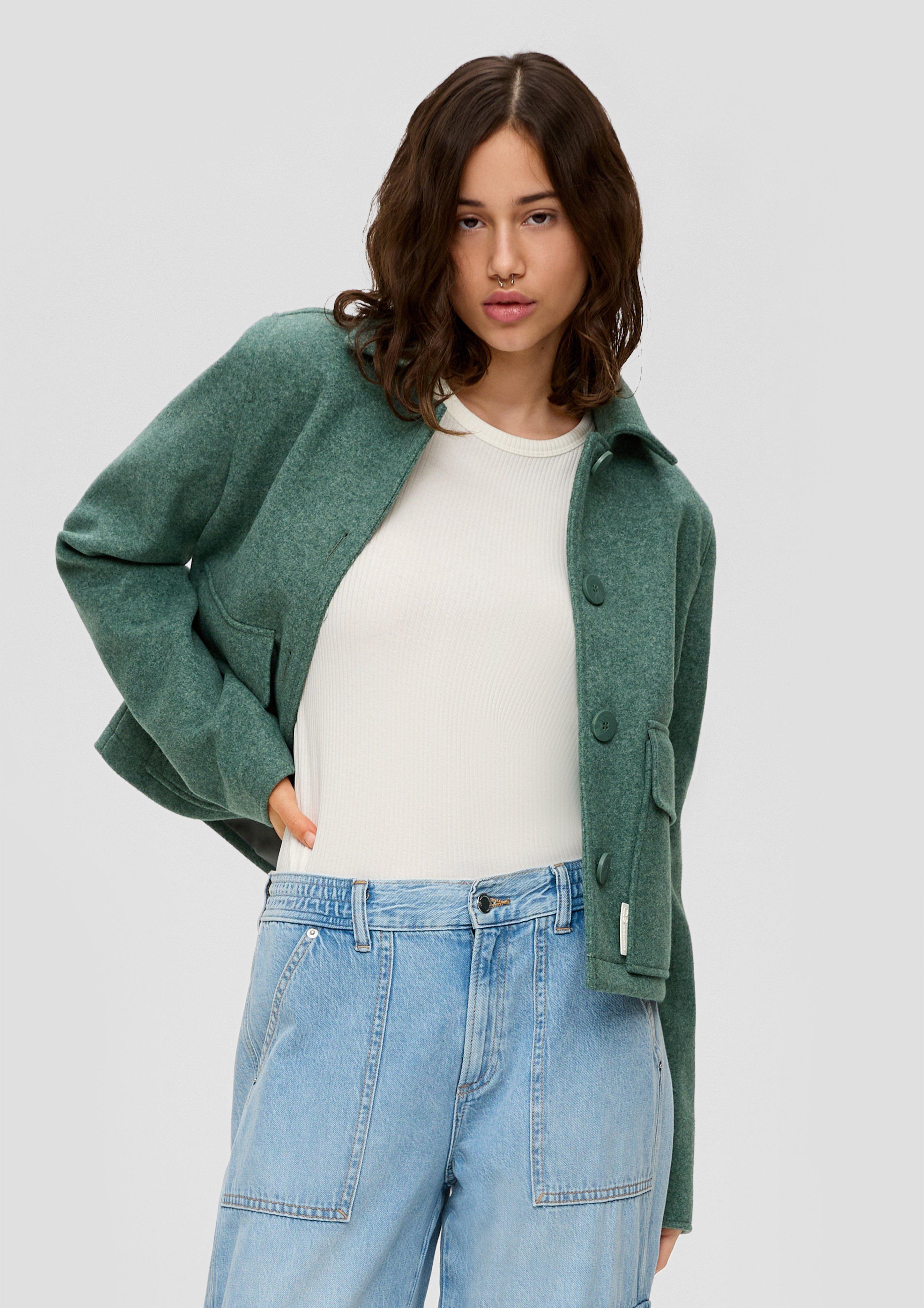 Jacke in melierter Woll-Optik  2140775-78W0
