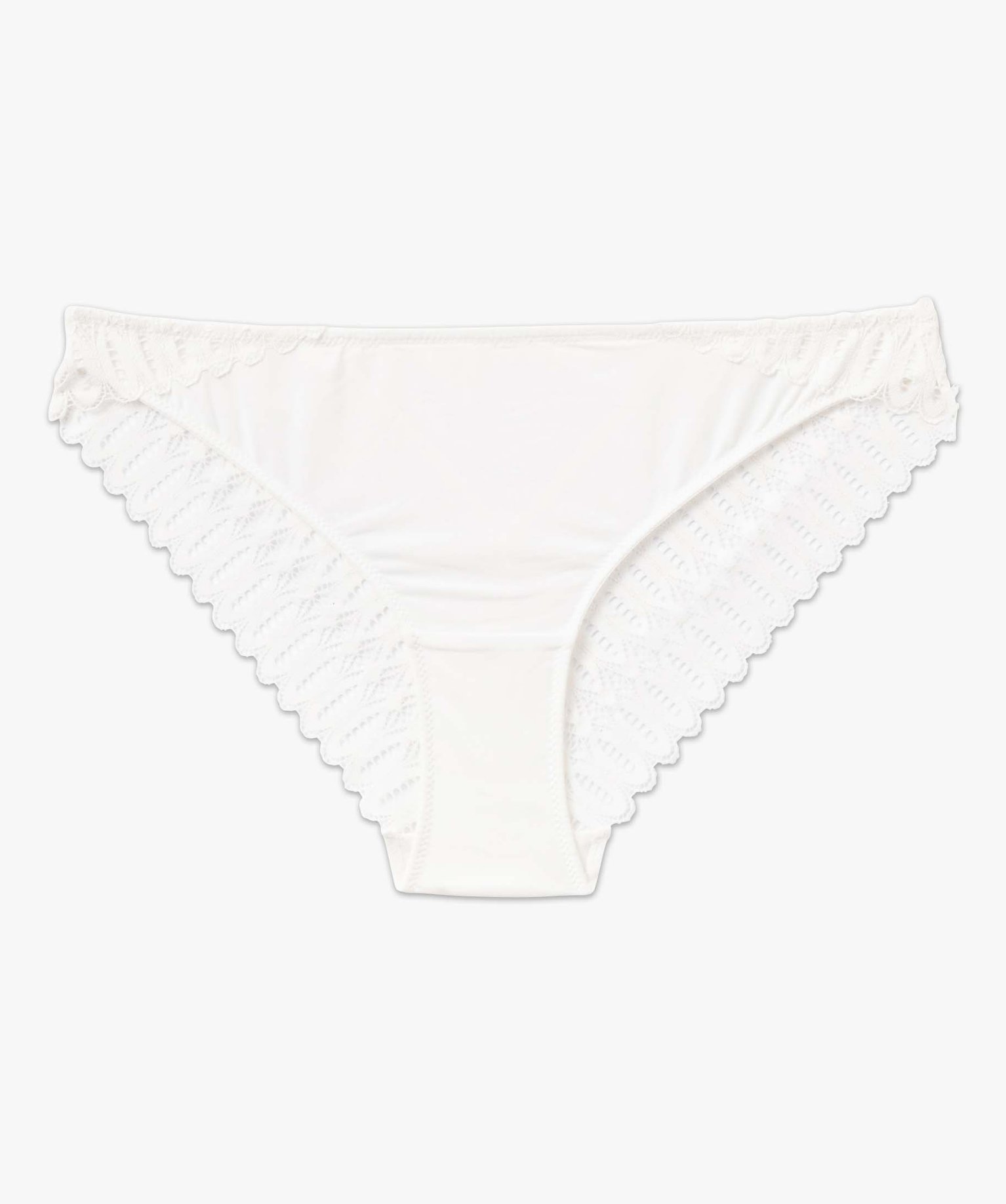 Culotte en dentelle et microfibre femme ecru | GEMO