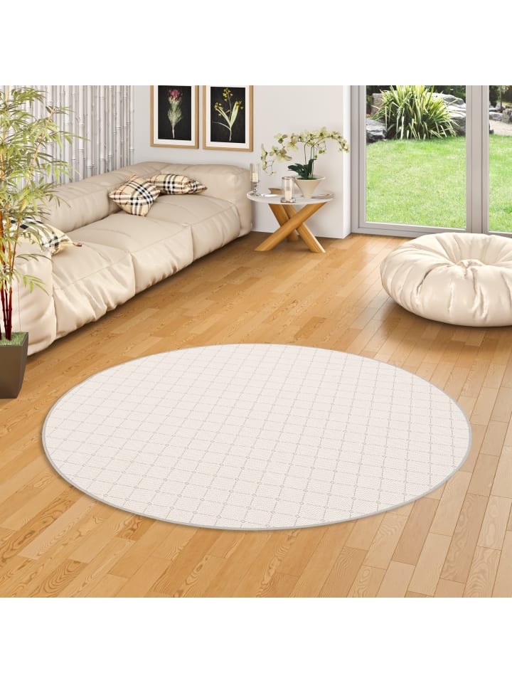 Snapstyle In & Outdoor Teppich Oslo Trend Rund in Hellgrau günstig kaufen