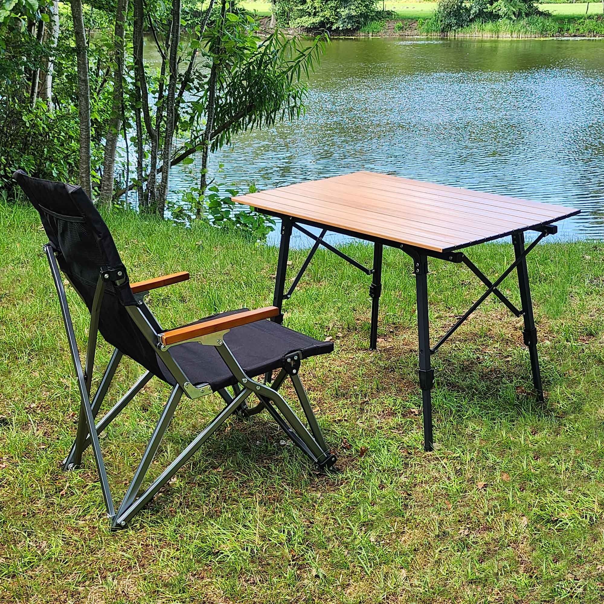 osoltus Campingstuhl osoltus Faltsessel Lounge Low Campingstuhl Bergen Alu eloxiert schwarz