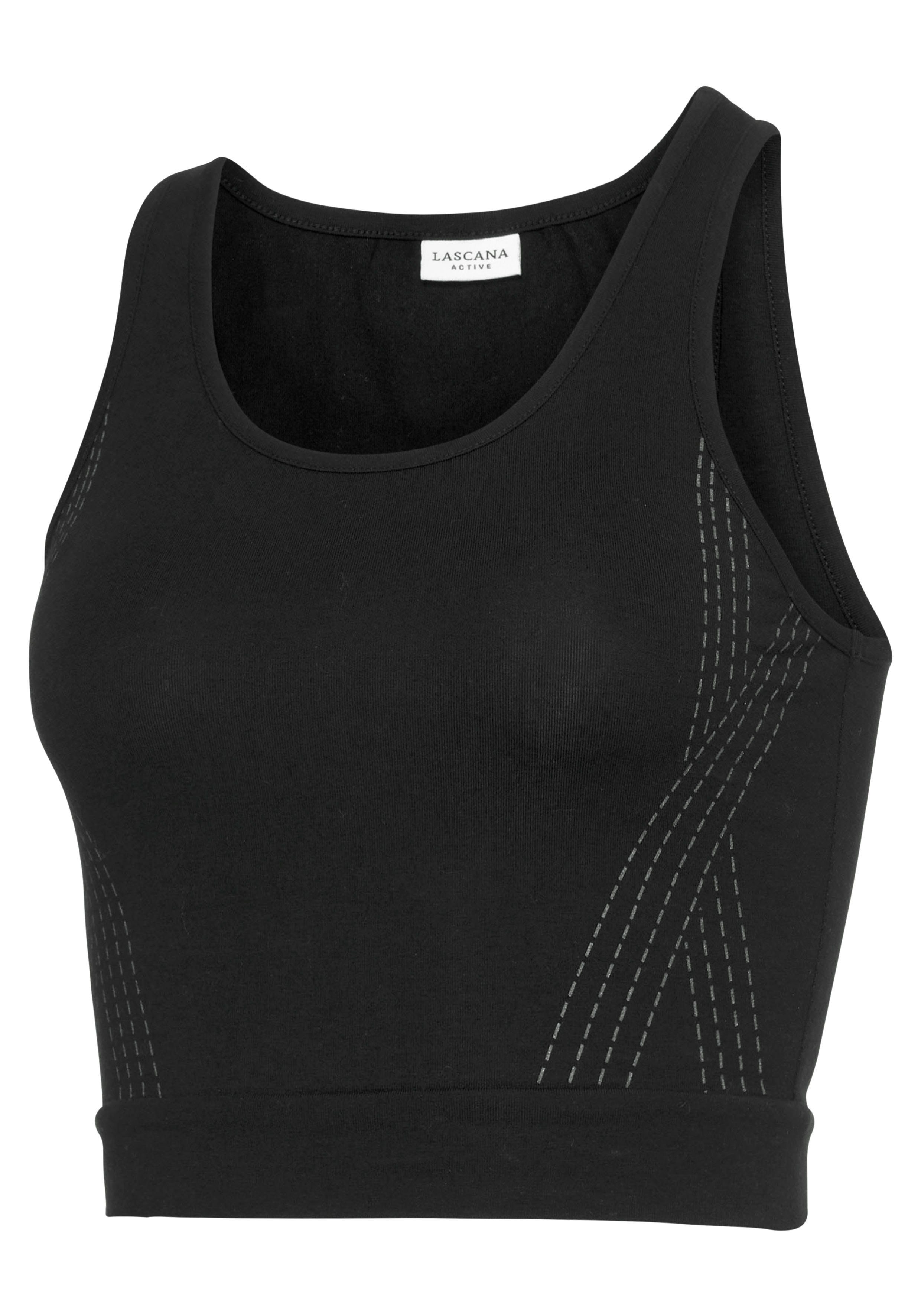 LASCANA ACTIVE Crop-Top mit reflektierendem Druck