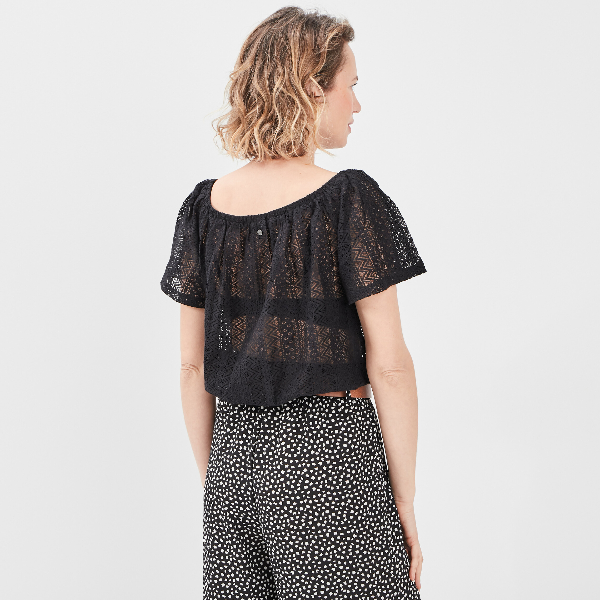 T-shirt manches courtes noir femme | La Halle