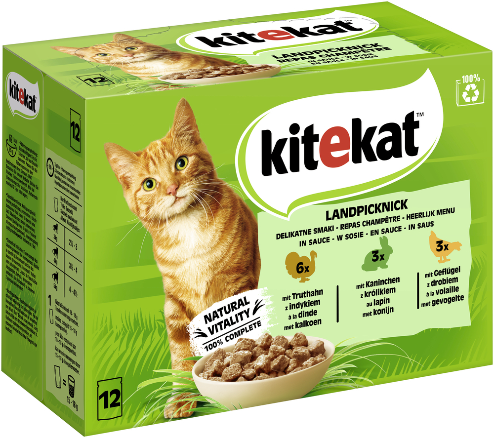 Kitekat Nassfutter Kitekat Multipack Landpicknick in Sauce 12x85 g