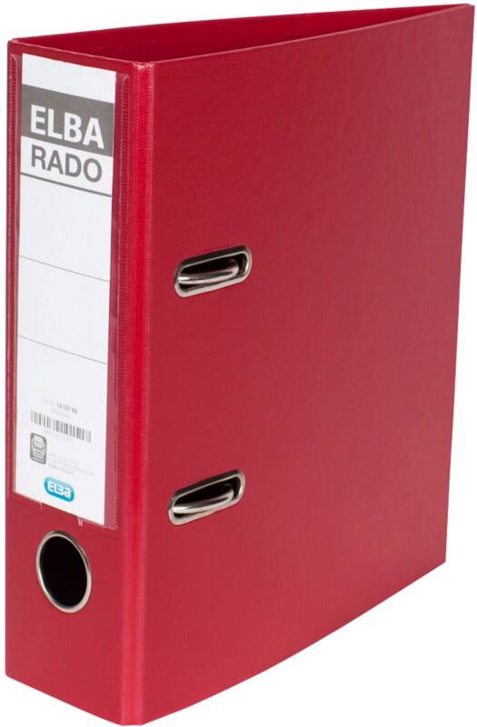 ELBA Rado Plast Ordner DIN A5 75 mm Rot 2 Ringe 100022640 Pappkarton, PP (Polypropylen) Hochformat