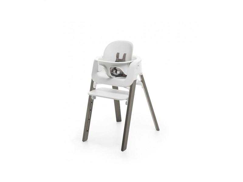 Chaise STEPS hêtre gris brume babyset blanc