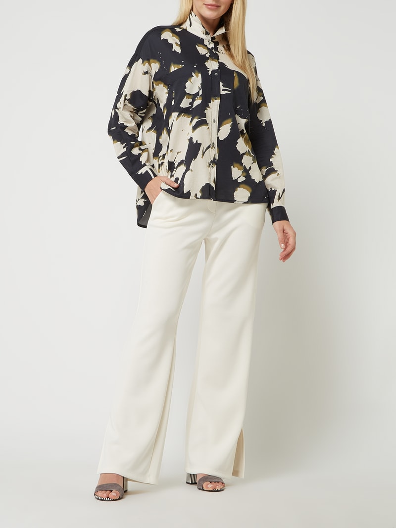 Oversized Bluse aus Baumwolle in marineblau