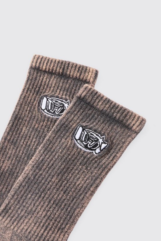 Blaue Man Socken mit Acid-Waschung