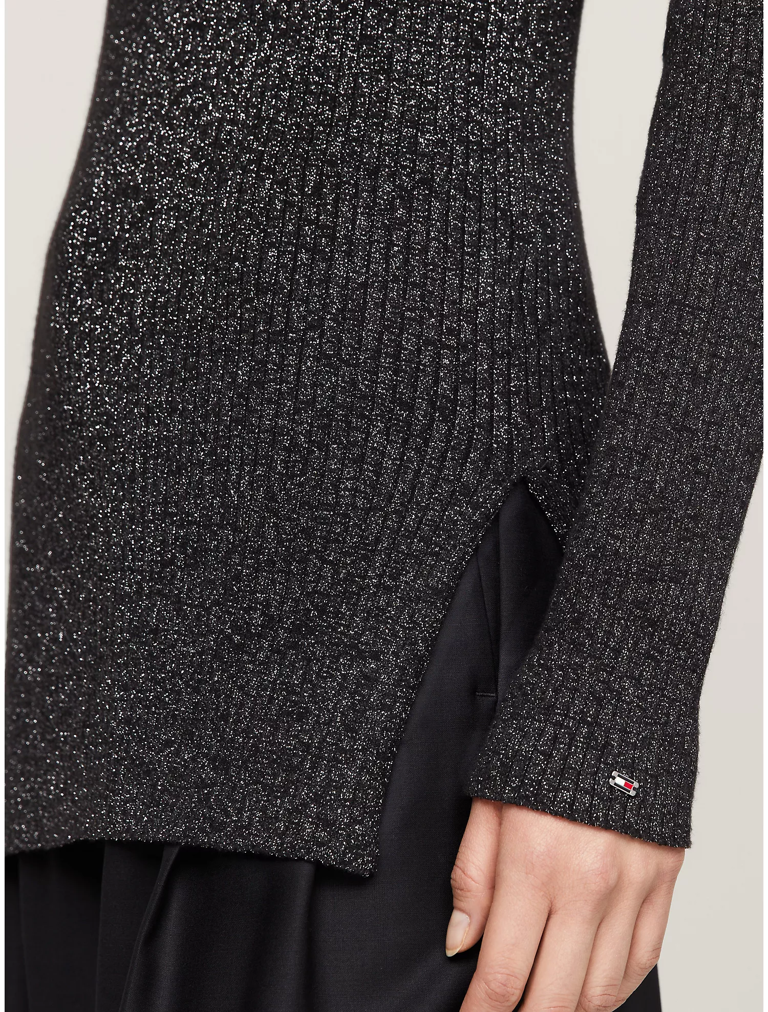 Mockneck Shimmer Sweater