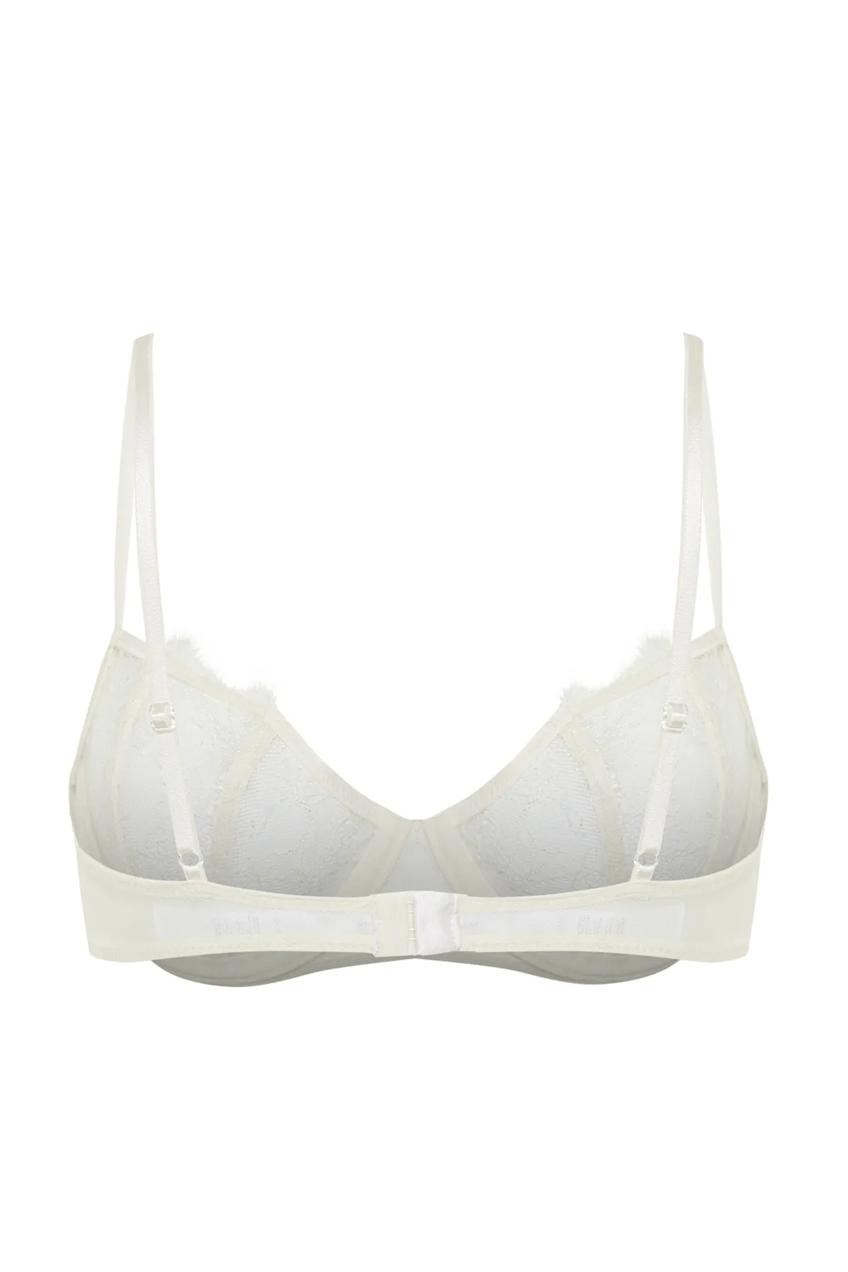 Trendyol Collection  Braut-BH aus weißem Strick mit paspelierter Spitze und Seilträgern, ohne Kappe THMSS24SU00032