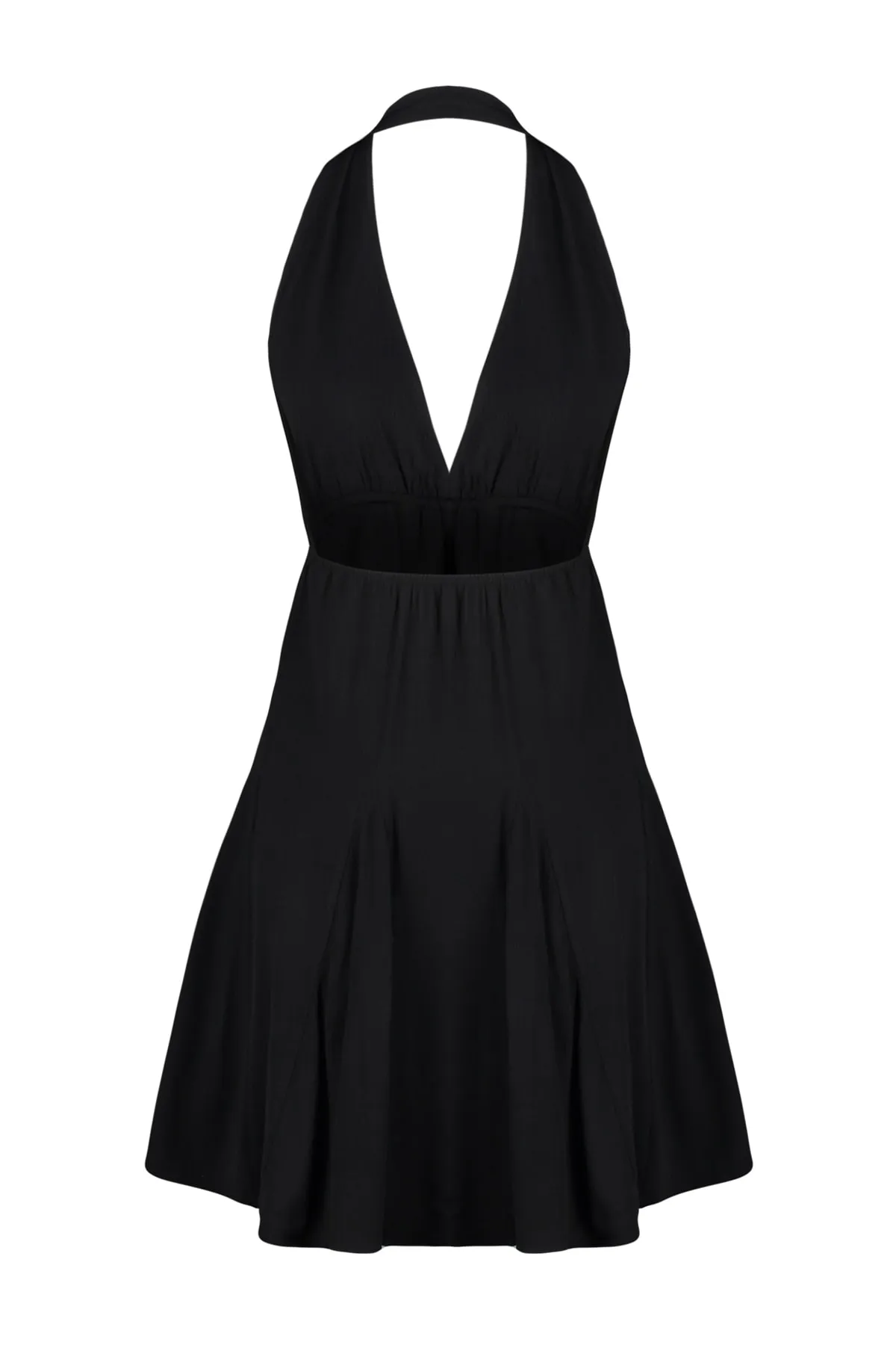 Trendyol Collection  Schwarzes, gewebtes, rückenfreies Mini-Strandkleid TBESS23EL00061