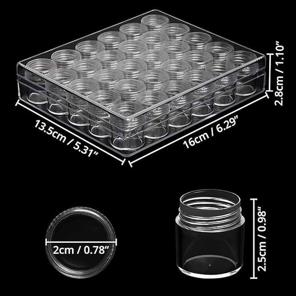 Runxizhou Kosmetikkoffer Transparente Kleine Dosen mit Deckel Plastik mit 30 Creme Dosen (1-tlg)
